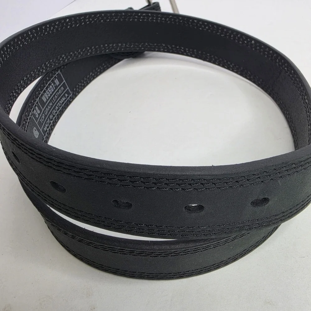 Carhartt Belt Grayish Black Top Grain Leather Size 34 Measures 40